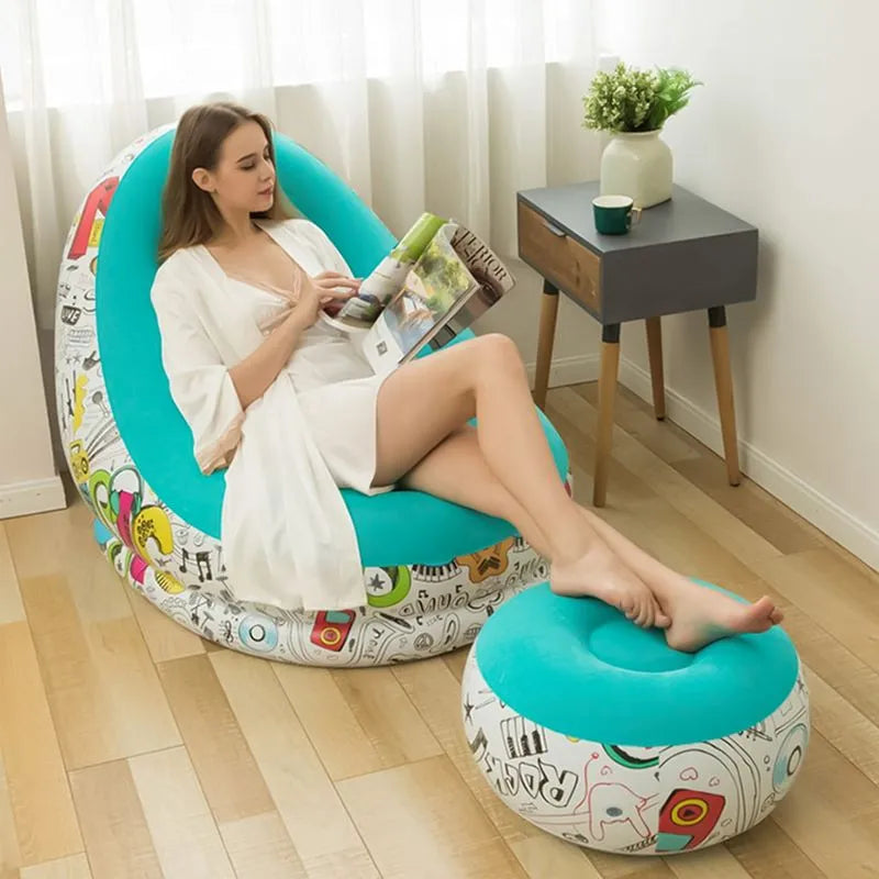 SILLON INFLABLE ERGONOMICO CON REPOSAPIE