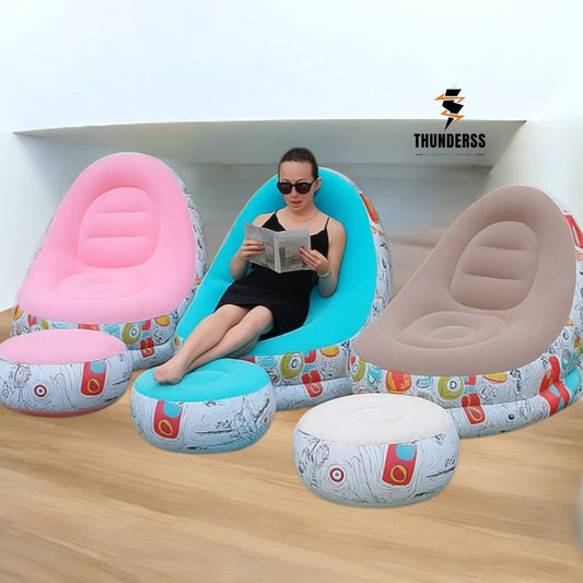 SILLON INFLABLE ERGONOMICO CON REPOSAPIE